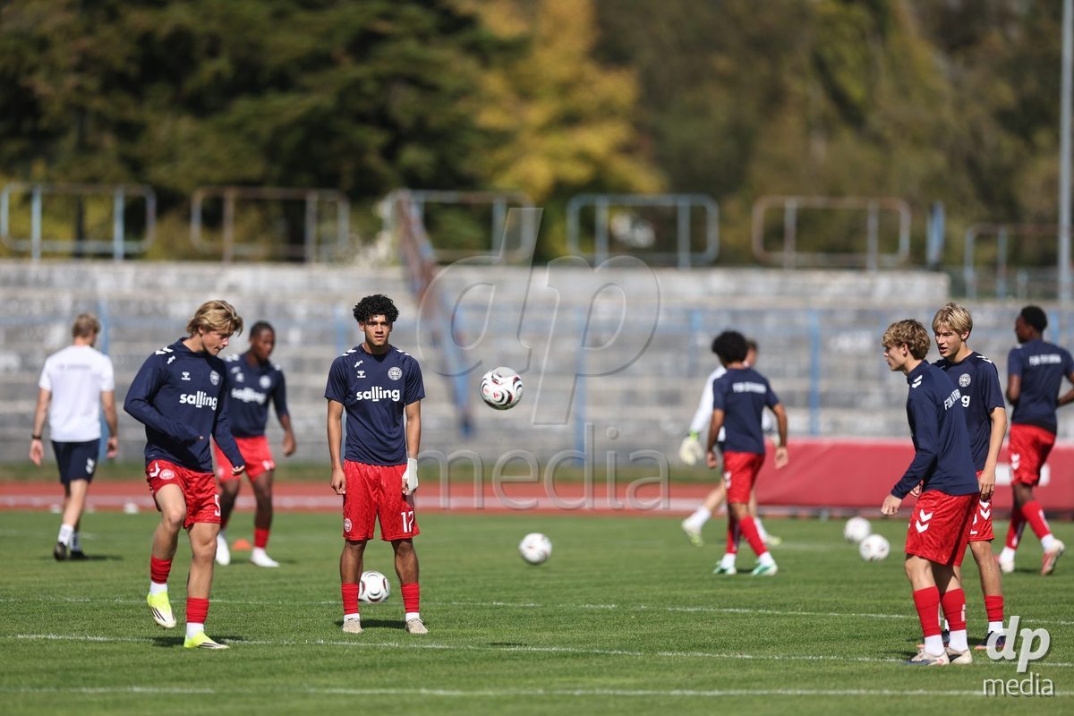 KARLOVAC, CROATIA - OCTOBER 2: Daryosh Popalzai of Denmark warms up prior to the International Friendly match between Denmark U18 and Croatia U18 at Branko Cavlovic-Cavlek Stadium on October 2, 2026 in Karlovac, Croatia. Photo: Slavko Midzor/Pixsell/DP Media