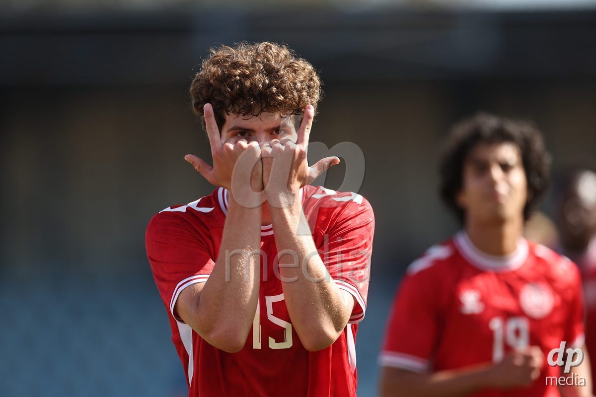 KARLOVAC, CROATIA - OCTOBER 2: Kerim Sejdic of Denmark celebrate after he scores a goal during the International Friendly match between Denmark U18 and Croatia U18 at Branko Cavlovic-Cavlek Stadium on October 2, 2026 in Karlovac, Croatia. Photo: Slavko Midzor/Pixsell/DP Media