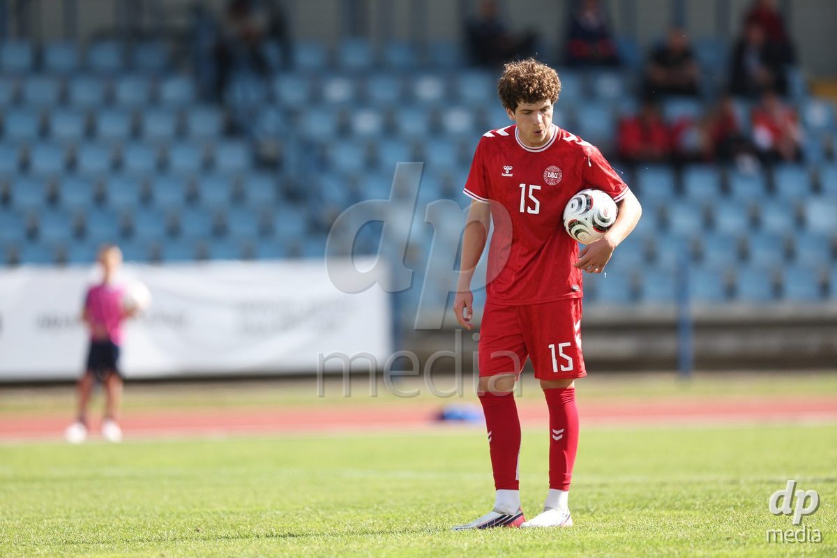 KARLOVAC, CROATIA - OCTOBER 2: Kerim Sejdic of Denmark prepares for penalty kick during the International Friendly match between Denmark U18 and Croatia U18 at Branko Cavlovic-Cavlek Stadium on October 2, 2026 in Karlovac, Croatia. Photo: Slavko Midzor/Pixsell/DP Media