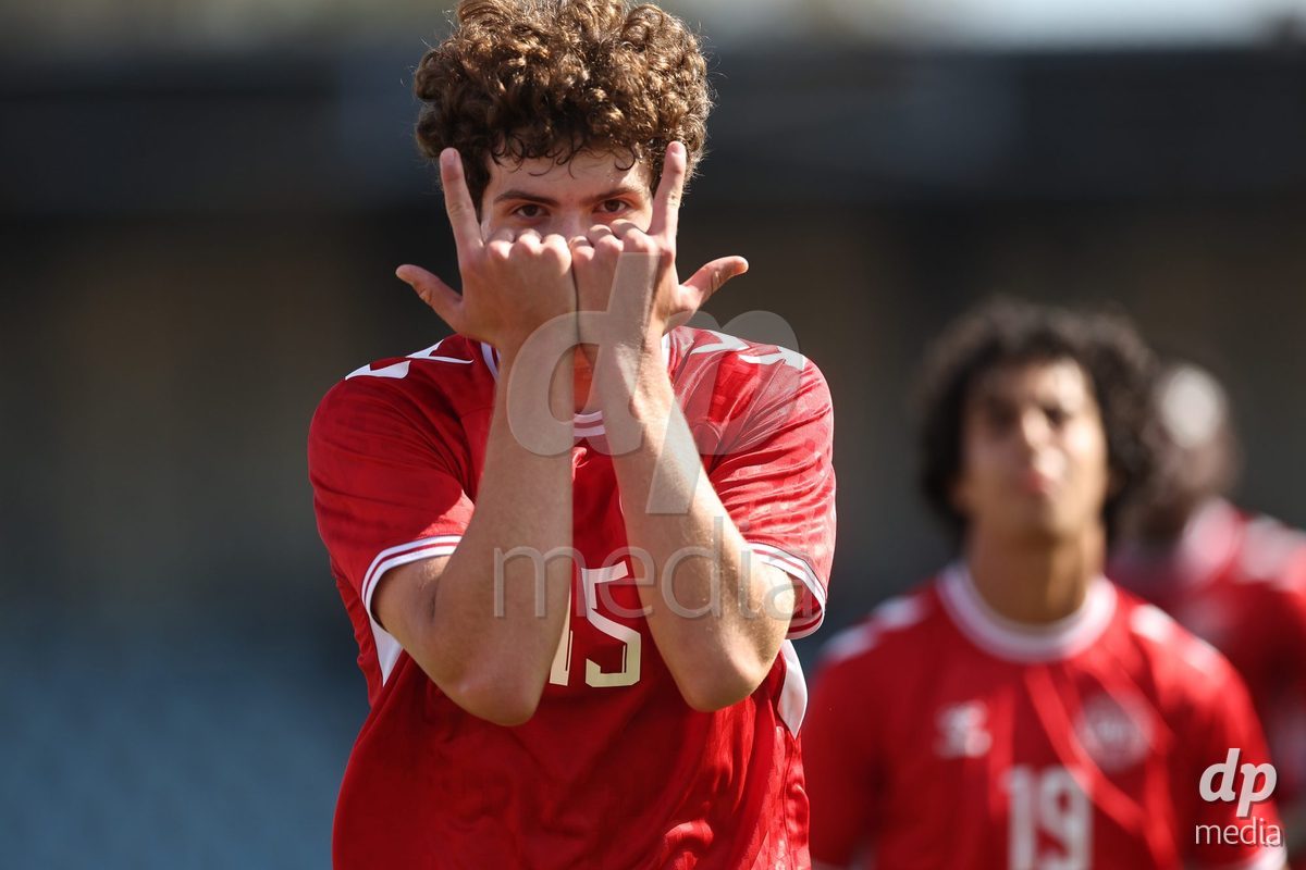KARLOVAC, CROATIA - OCTOBER 2: Kerim Sejdic of Denmark celebrate after he scores a goal during the International Friendly match between Denmark U18 and Croatia U18 at Branko Cavlovic-Cavlek Stadium on October 2, 2026 in Karlovac, Croatia. Photo: Slavko Midzor/Pixsell/DP Media