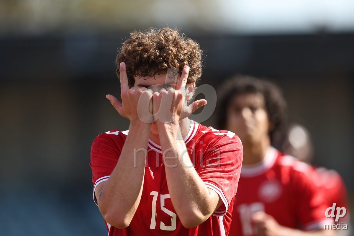 KARLOVAC, CROATIA - OCTOBER 2: Kerim Sejdic of Denmark celebrate after he scores a goal during the International Friendly match between Denmark U18 and Croatia U18 at Branko Cavlovic-Cavlek Stadium on October 2, 2026 in Karlovac, Croatia. Photo: Slavko Midzor/Pixsell/DP Media
