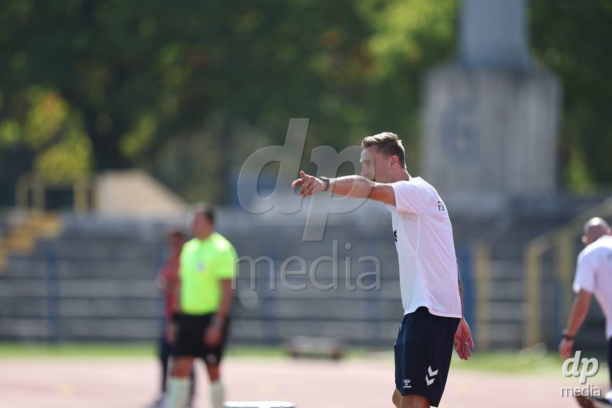 KARLOVAC, CROATIA - OCTOBER 2: Head Coach of Denmark Mads Lyng reacts during the International Friendly match between Denmark U18 and Croatia U18 at Branko Cavlovic-Cavlek Stadium on October 2, 2026 in Karlovac, Croatia. Photo: Slavko Midzor/Pixsell/DP Media