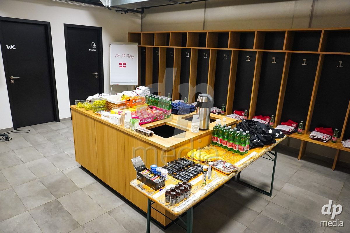 VIENNA, AUSTRIA - OCTOBER 2: Dressing Room during the UEFA European Qualifiers match between Austria U21 and Denmark U21 at Wiener Sport-Club Stadion on October 2, 2026 in Vienna, Austria.