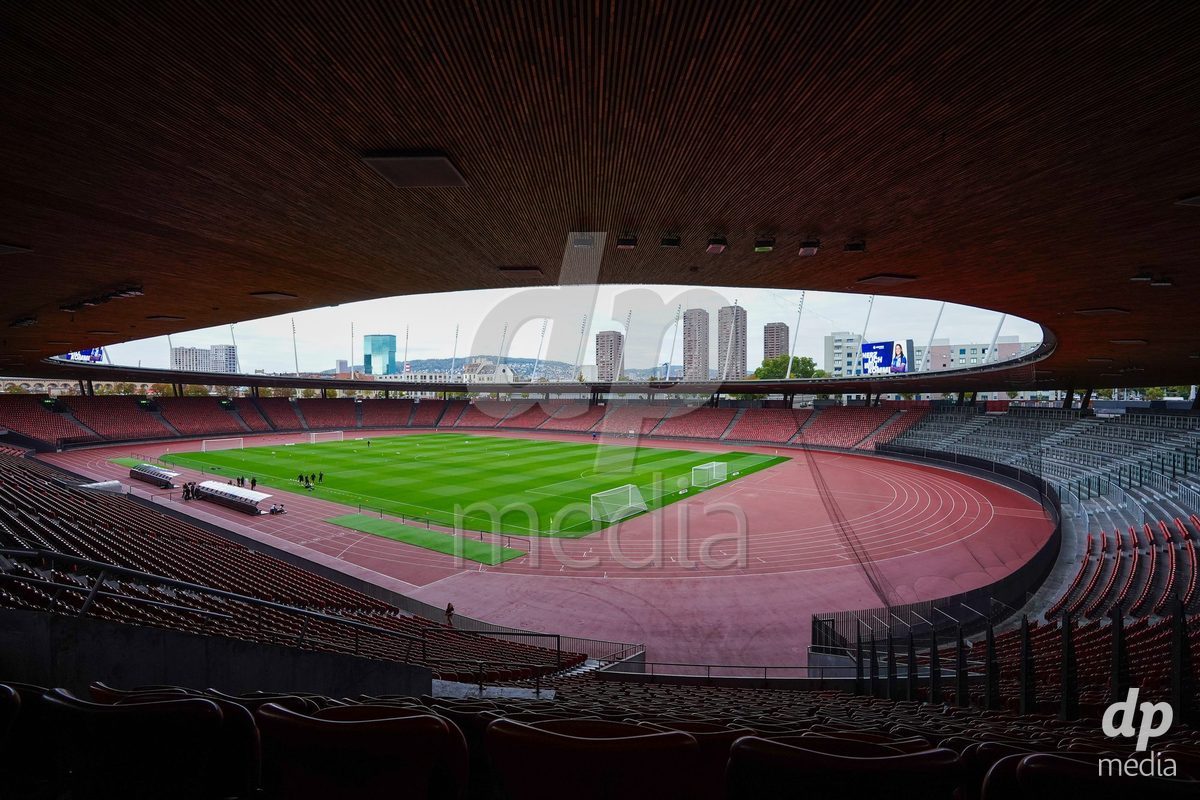ZURICH, SWITZERLAND - OCTOBER 2: General view inside the stadium prior to the AXA Women's Super League match between GC Frauenfussball and FC Zurich at Letzigrund on October 2, 2026 in Zurich, Switzerland.
