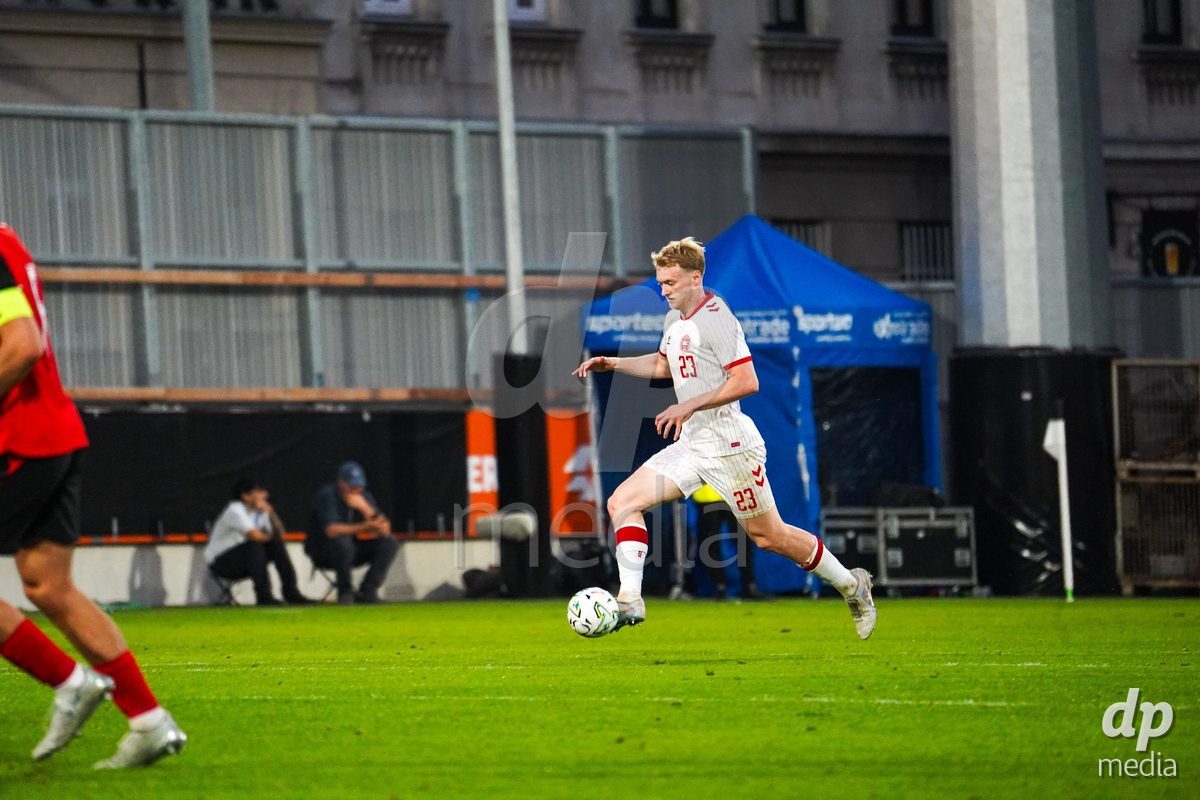 VIENNA, AUSTRIA - OCTOBER 2: Julius Berthel Askou Harvey (Dänemark U21, 23) during the UEFA European Qualifiers match between Austria U21 and Denmark U21 at Wiener Sport-Club Stadion on October 2, 2026 in Vienna, Austria.