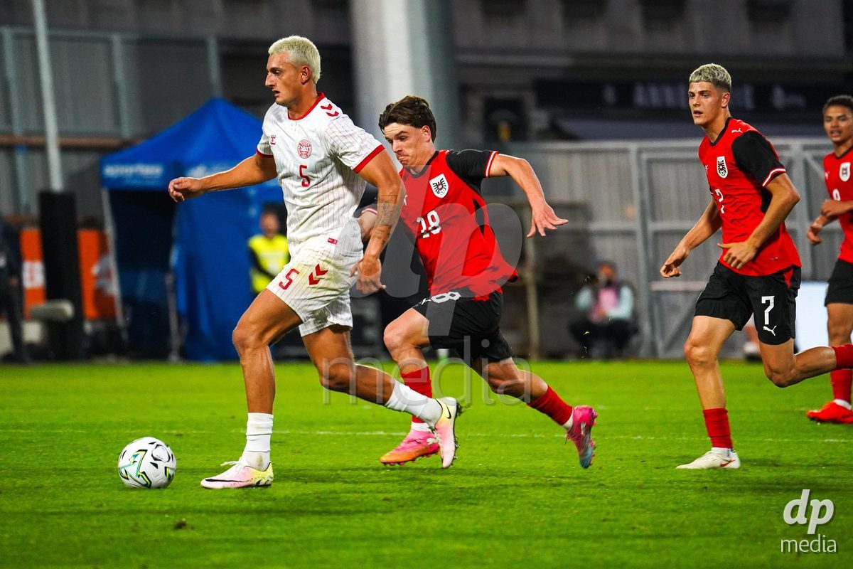 VIENNA, AUSTRIA - OCTOBER 2: Silas Andersen (Dänemark U21, 5) during the UEFA European Qualifiers match between Austria U21 and Denmark U21 at Wiener Sport-Club Stadion on October 2, 2026 in Vienna, Austria.