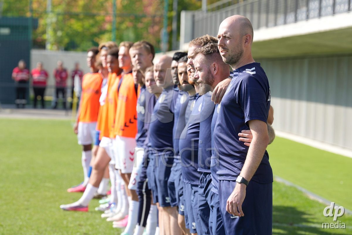 CANTAHEDE, PORTUGAL- OCTOBER 3: Kasper Kececi, Head Coach of Denmark lines up before the match during the International Friendly match between Denmark U17 and Saudi Arabia U17 at Complexo Desportivo de Cantanhede on October 3, 2026 in Cantanhede, Portugal.