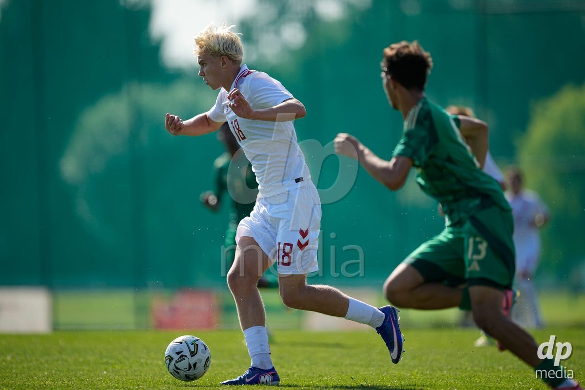 CANTAHEDE, PORTUGAL- OCTOBER 3: Jeppe Scheler of Denmark during the International Friendly match between Denmark U17 and Saudi Arabia U17 at Complexo Desportivo de Cantanhede on October 3, 2026 in Cantanhede, Portugal.