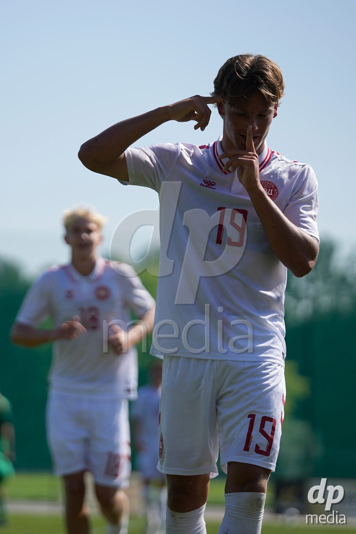 CANTAHEDE, PORTUGAL- OCTOBER 3: Felix Gothler of Denmark celebrates a goal during the International Friendly match between Denmark U17 and Saudi Arabia U17 at Complexo Desportivo de Cantanhede on October 3, 2026 in Cantanhede, Portugal.