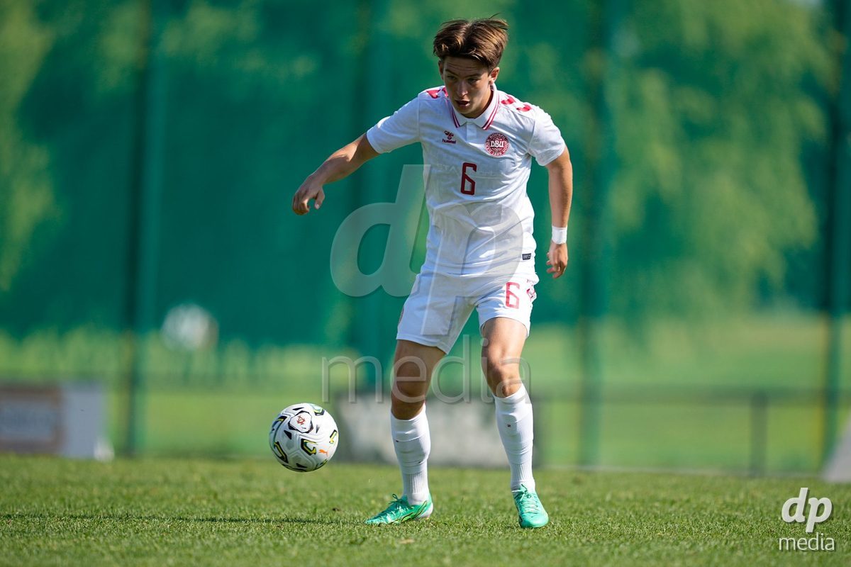 CANTAHEDE, PORTUGAL- OCTOBER 3: Tristan Christensen of Denmark during the International Friendly match between Denmark U17 and Saudi Arabia U17 at Complexo Desportivo de Cantanhede on October 3, 2026 in Cantanhede, Portugal.