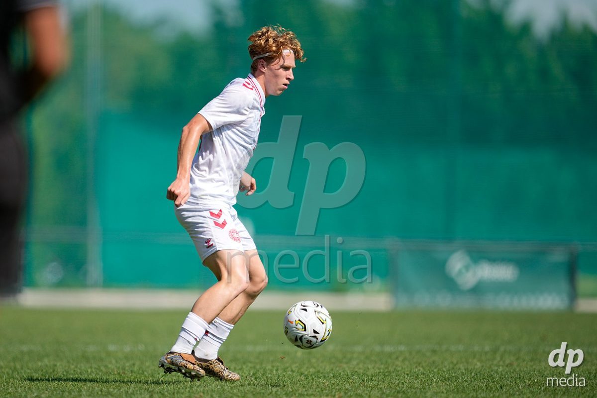 CANTAHEDE, PORTUGAL- OCTOBER 3: Karl Kotsis of Denmark during the International Friendly match between Denmark U17 and Saudi Arabia U17 at Complexo Desportivo de Cantanhede on October 3, 2026 in Cantanhede, Portugal.