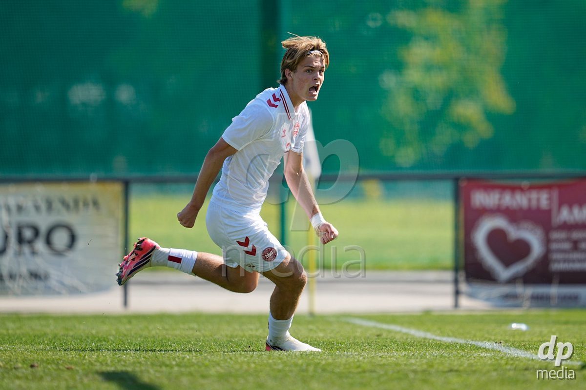 CANTAHEDE, PORTUGAL- OCTOBER 3: Tobias Ekstrand of Denmark during the International Friendly match between Denmark U17 and Saudi Arabia U17 at Complexo Desportivo de Cantanhede on October 3, 2026 in Cantanhede, Portugal.
