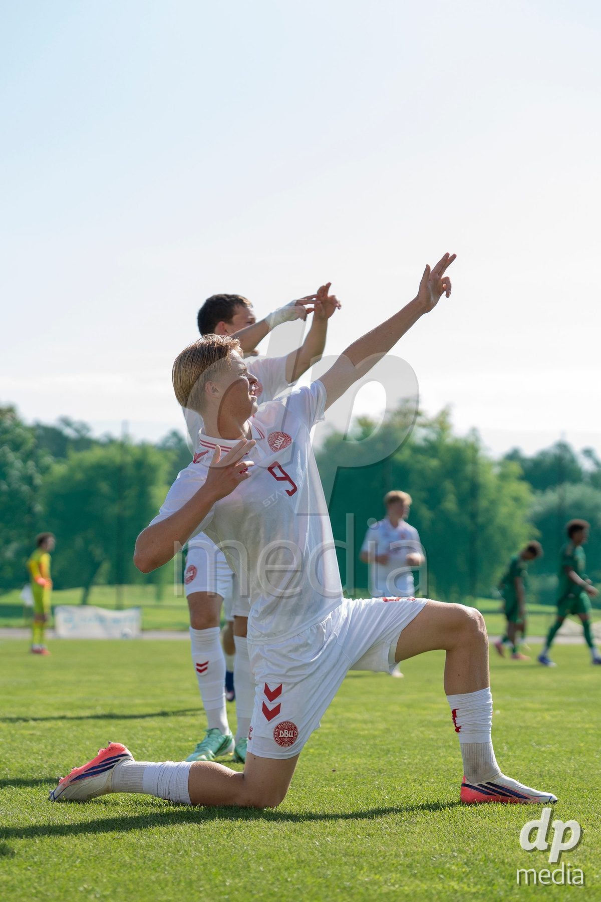 CANTAHEDE, PORTUGAL- OCTOBER 3: Tristan Thomsen of Denmark celebrates a goal during the International Friendly match between Denmark U17 and Saudi Arabia U17 at Complexo Desportivo de Cantanhede on October 3, 2026 in Cantanhede, Portugal.