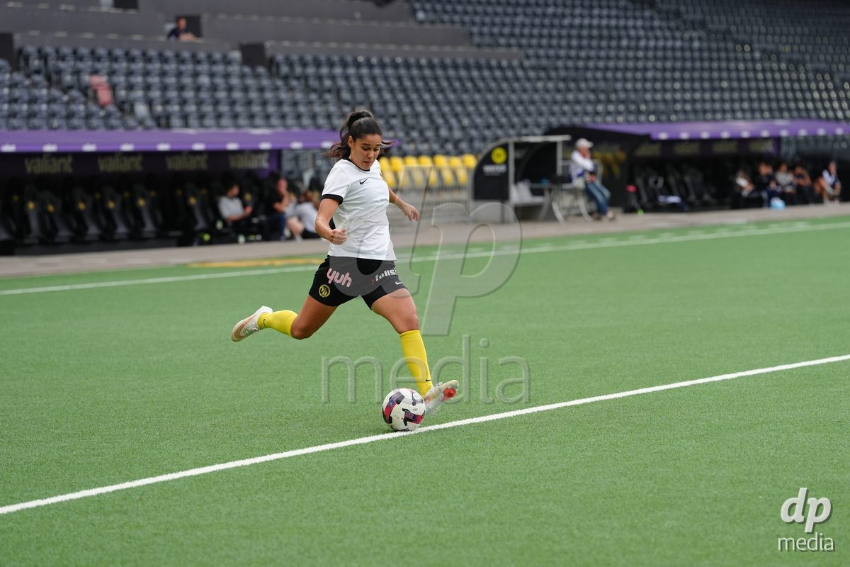 BERN, SWITZERLAND - OCTOBER 3: Laura Frey (26 YB Frauen) during warmup before the AXA Women's Super League match between BSC YB Frauen and FC Luzern at Wankdorf Stadion on October 3, 2026 in Bern, Switzerland.