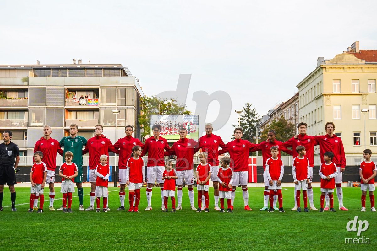 VIENNA, AUSTRIA - OCTOBER 2: UEFA European Qualifiers match between Austria U21 and Denmark U21 at Wiener Sport-Club Stadion on October 2, 2026 in Vienna, Austria.