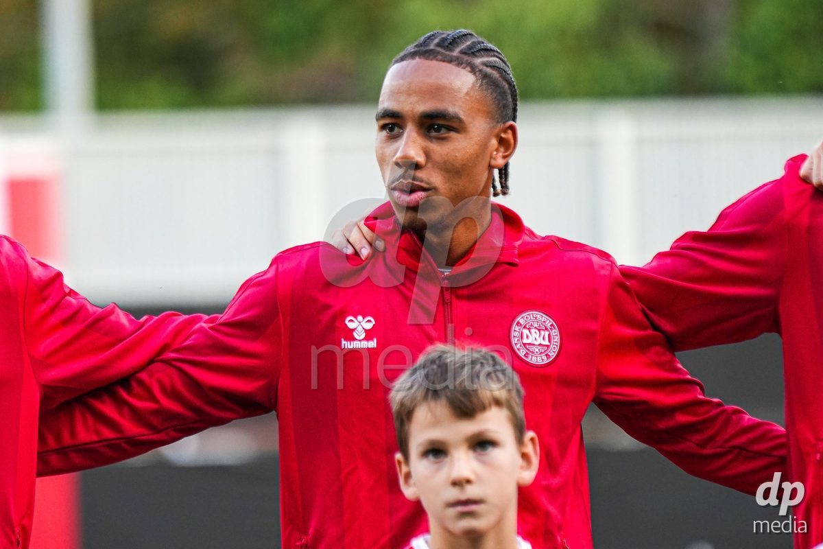 VIENNA, AUSTRIA - OCTOBER 2: Noah Nartey (Dänemark U21, 7) during the UEFA European Qualifiers match between Austria U21 and Denmark U21 at Wiener Sport-Club Stadion on October 2, 2026 in Vienna, Austria.