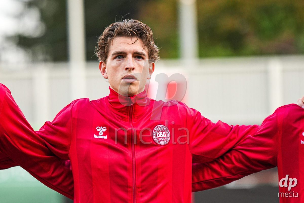 VIENNA, AUSTRIA - OCTOBER 2: Valdemar Byskov Andreasen (Dänemark U21, 8) during the UEFA European Qualifiers match between Austria U21 and Denmark U21 at Wiener Sport-Club Stadion on October 2, 2026 in Vienna, Austria.