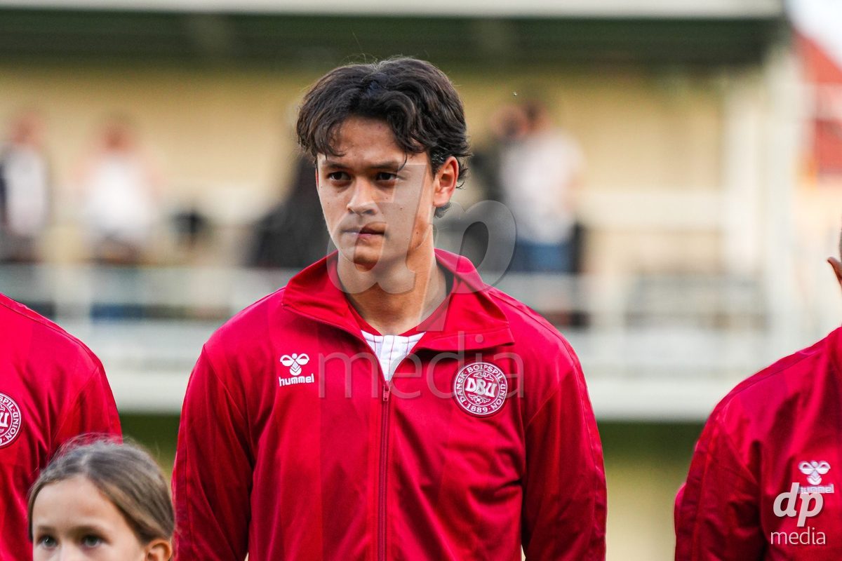 VIENNA, AUSTRIA - OCTOBER 2: Marcus Mccoy (Dänemark U21, 13) during the UEFA European Qualifiers match between Austria U21 and Denmark U21 at Wiener Sport-Club Stadion on October 2, 2026 in Vienna, Austria.