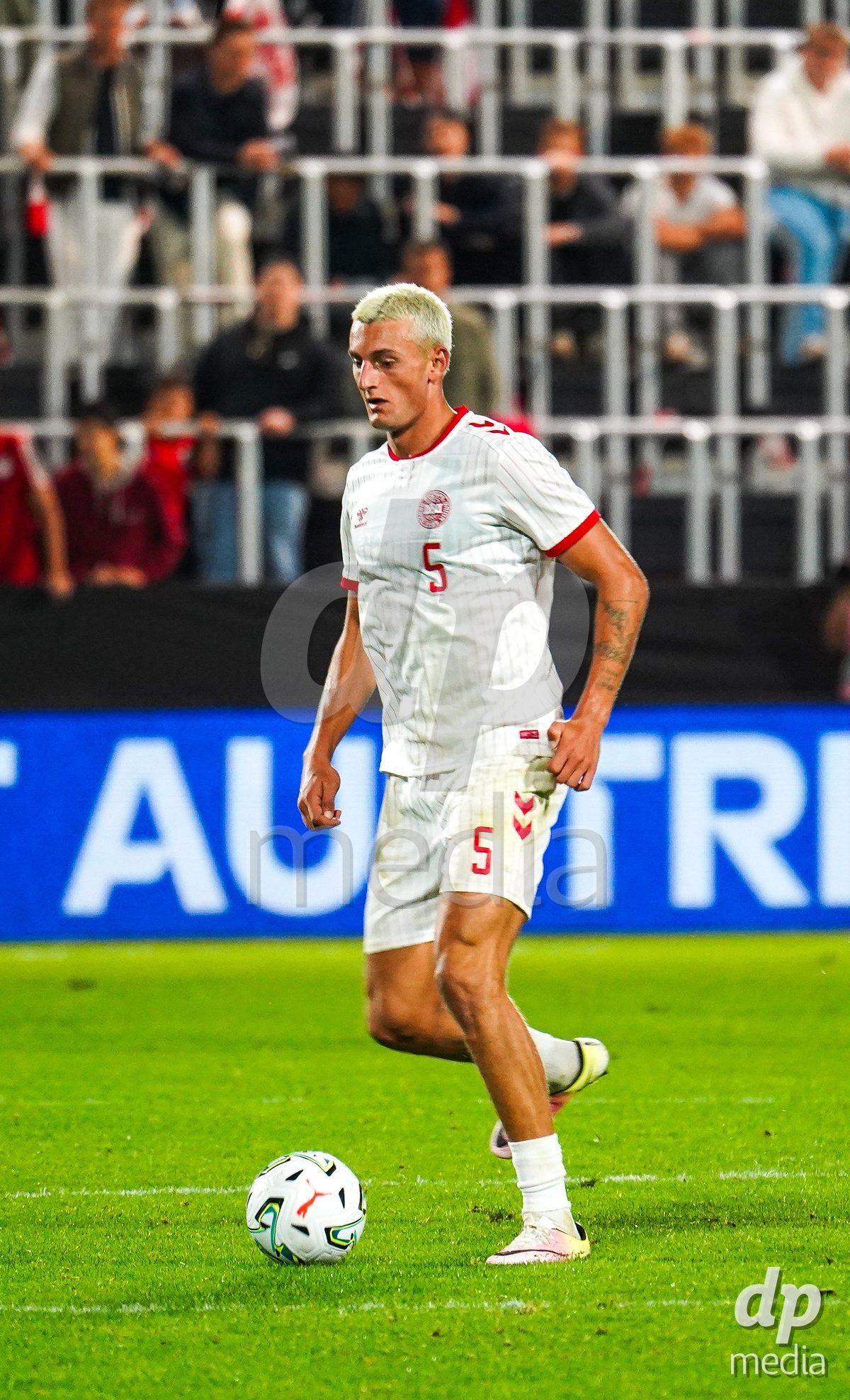 VIENNA, AUSTRIA - OCTOBER 2: Silas Andersen (Dänemark U21, 5) during the UEFA European Qualifiers match between Austria U21 and Denmark U21 at Wiener Sport-Club Stadion on October 2, 2026 in Vienna, Austria.