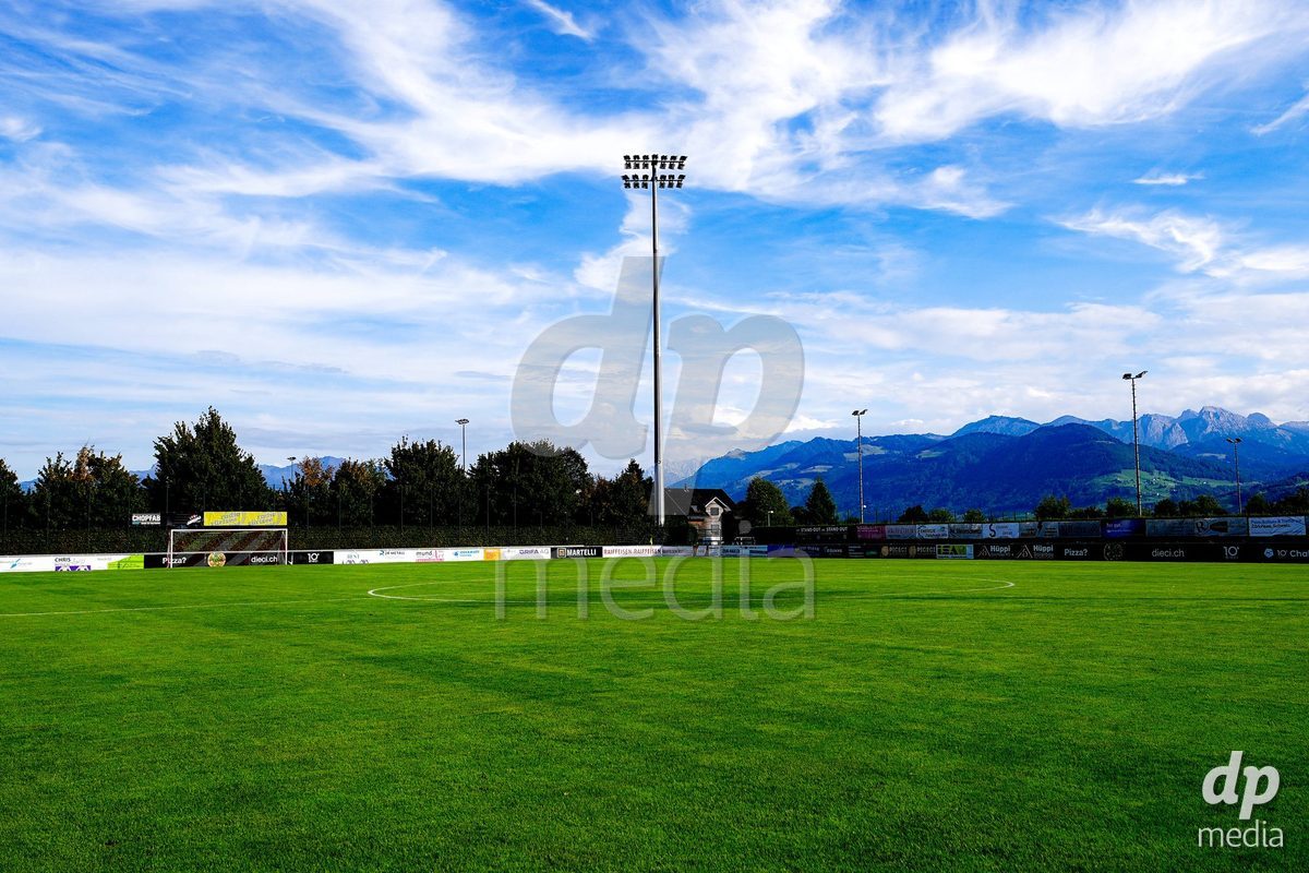 RAPPERSWIL, SWITZERLAND - OCTOBER 3: General view of Grunfeld prior to the AXA Women's Super League match between FC Rapperswil-Jona and FC Aarau Frauen at Grunfeld on October 3, 2026 in Rapperswil, Switzerland.