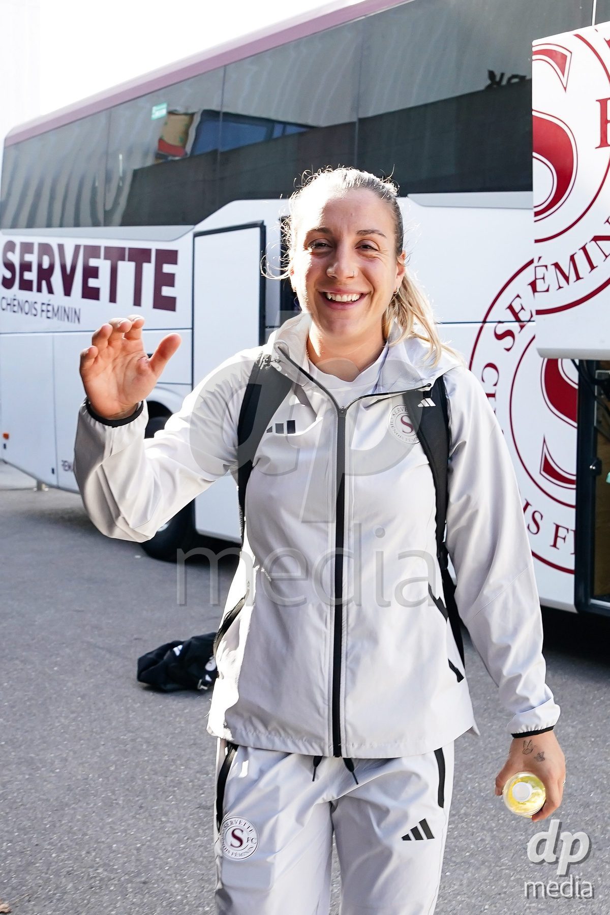 WIL, SWITZERLAND - OCTOBER 4: Gloria Marinelli of Servette FC Chenois Feminin arrival prior to the AXA Women's Super League match between FC St. Gallen 1879 and Servette FC Chenois Feminin at Lidl Sportpark on October 4, 2026 in Wil, Switzerland.