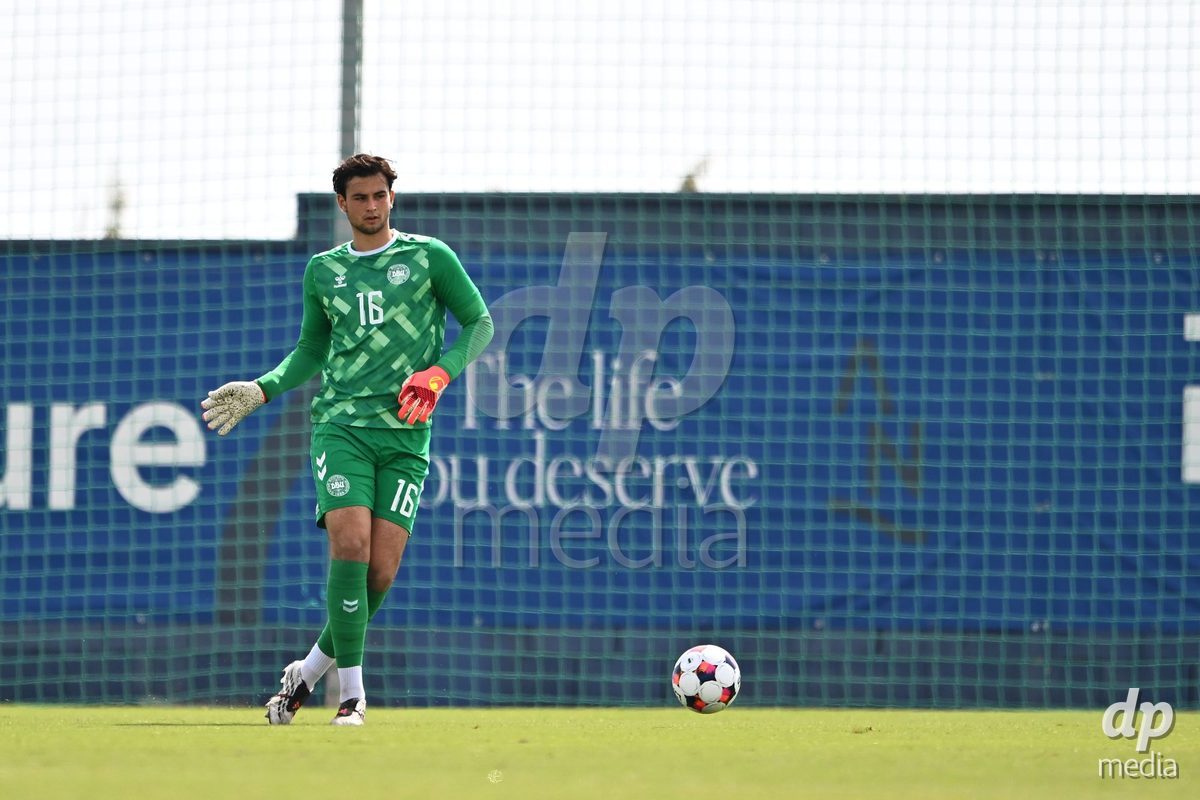SAN PEDRO DEL PINATAR, SPAIN - OCTOBER 4: Oscar Buur Goalkeeper of Denmark during the International Friendly match between Denmark U20 and USA U20 at Pinatar Arena on October 4, 2026 in San Pedro del Pinatar, Spain.