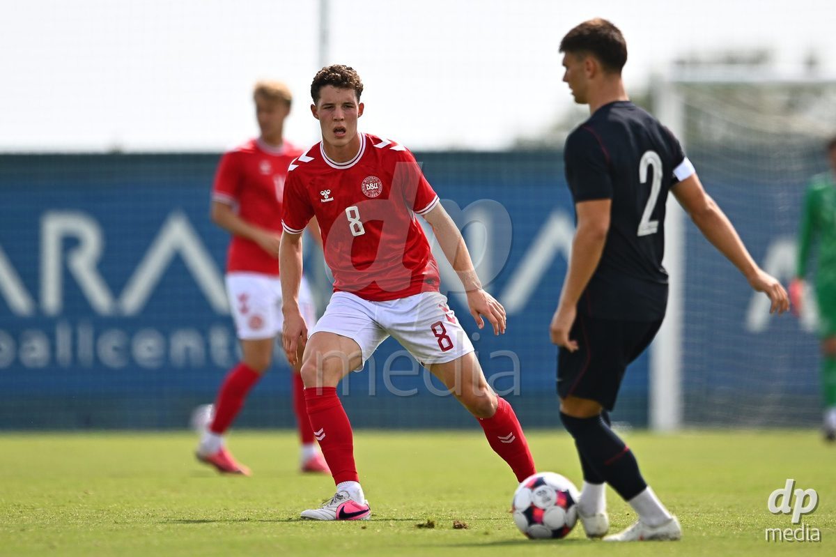SAN PEDRO DEL PINATAR, SPAIN - OCTOBER 4: Jonatan Lindekilde of Denmark during the International Friendly match between Denmark U20 and USA U20 at Pinatar Arena on October 4, 2026 in San Pedro del Pinatar, Spain.