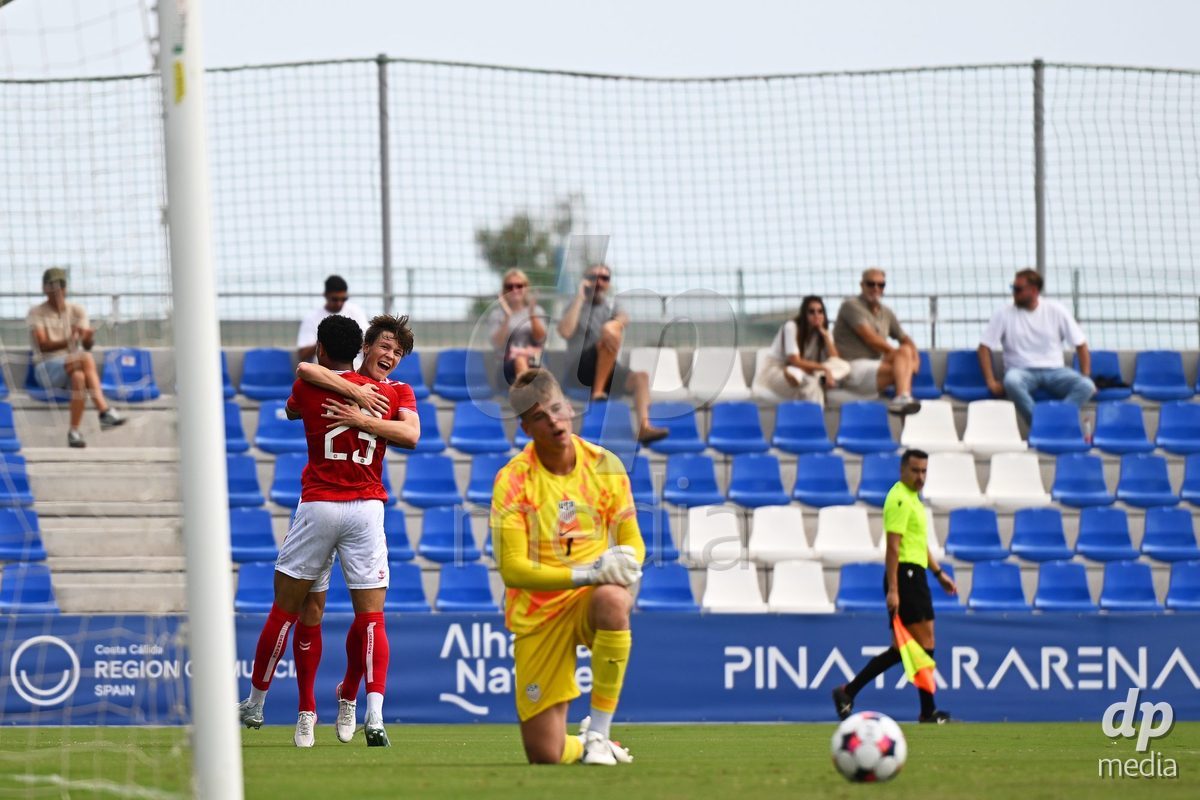 SAN PEDRO DEL PINATAR, SPAIN - OCTOBER 4: Julius Emefile of Denmark during the International Friendly match between Denmark U20 and USA U20 at Pinatar Arena on October 4, 2026 in San Pedro del Pinatar, Spain.