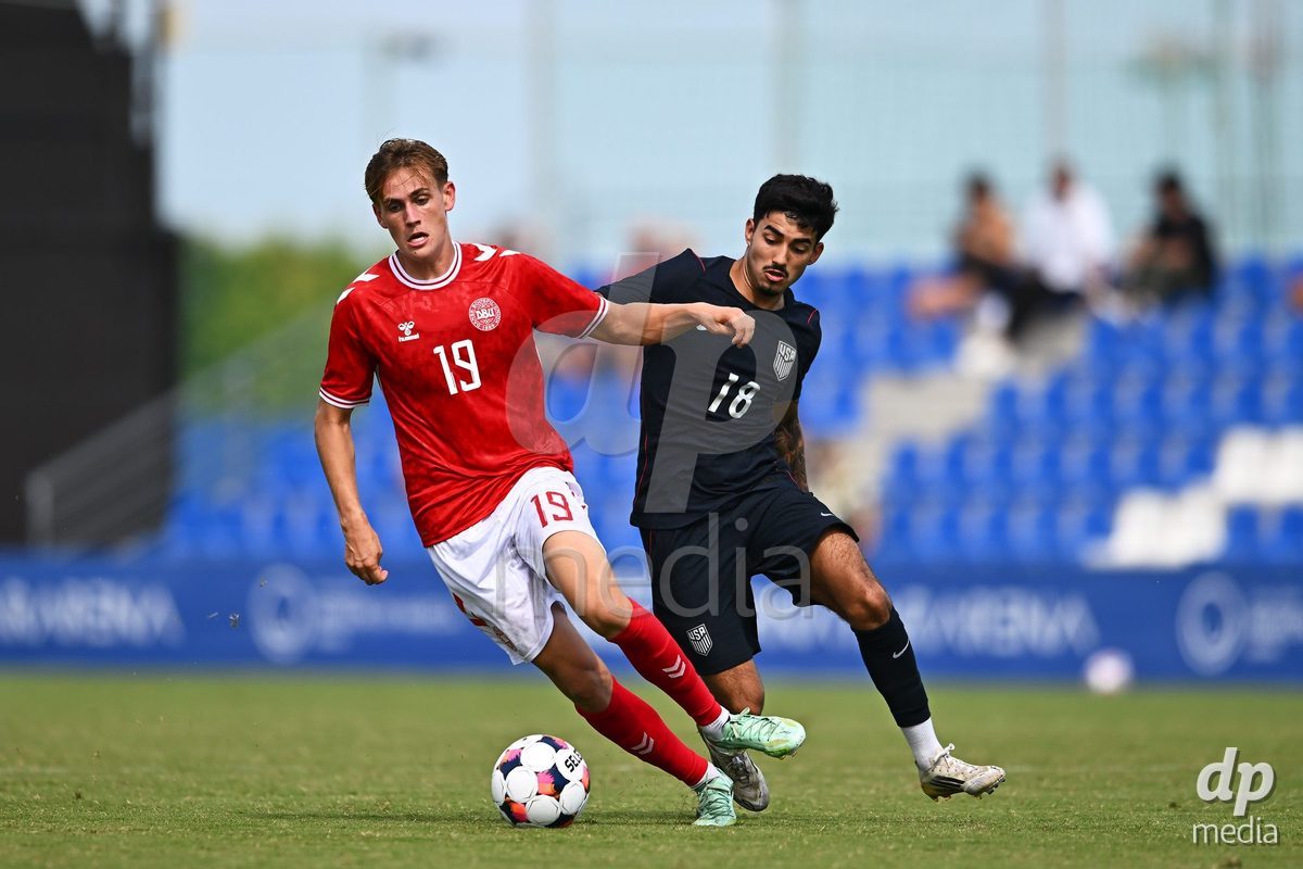 SAN PEDRO DEL PINATAR, SPAIN - OCTOBER 4: Hjalte Laerke of Denmark during the International Friendly match between Denmark U20 and USA U20 at Pinatar Arena on October 4, 2026 in San Pedro del Pinatar, Spain.
