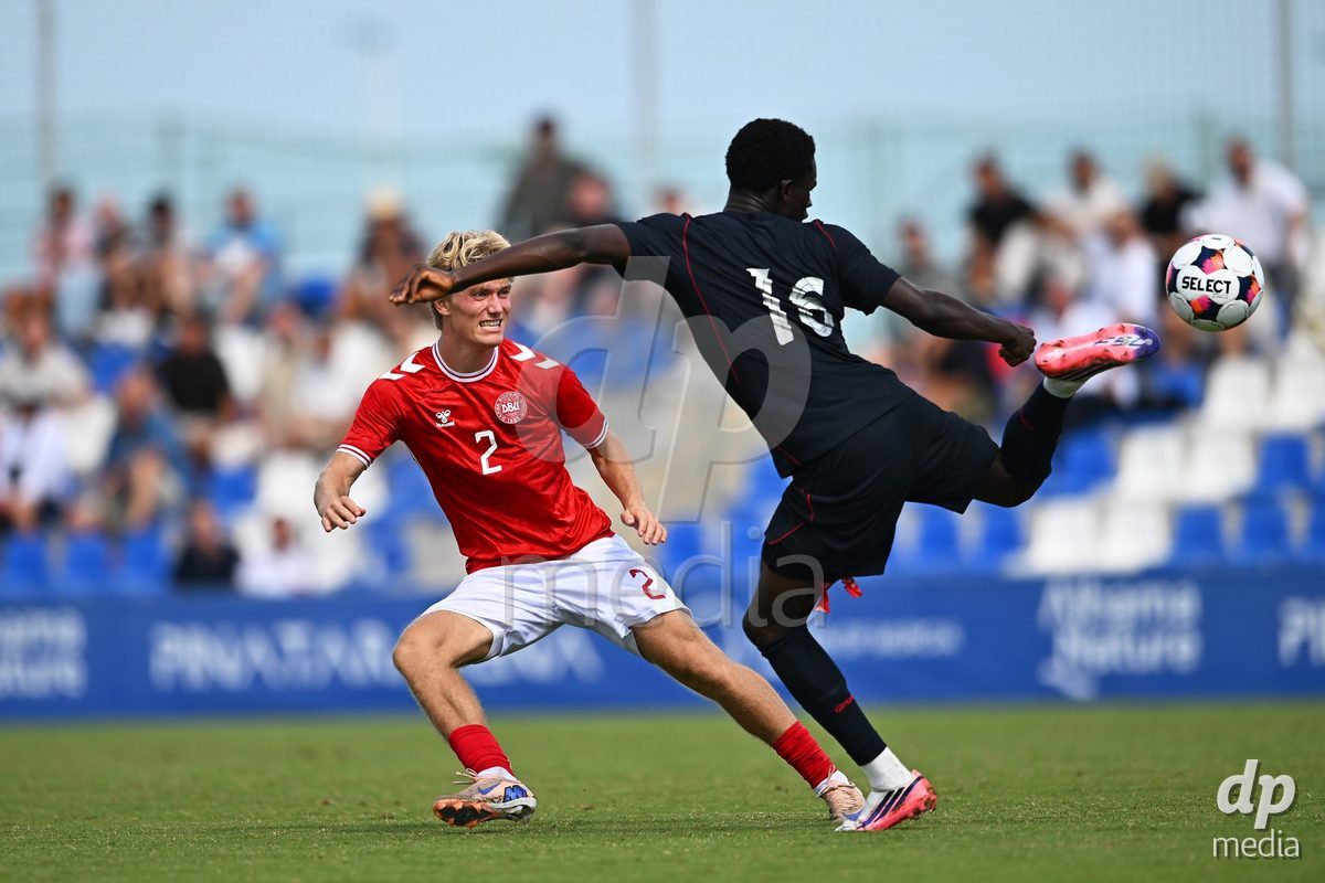 SAN PEDRO DEL PINATAR, SPAIN - OCTOBER 4: Victor Gustafsen of Denmark during the International Friendly match between Denmark U20 and USA U20 at Pinatar Arena on October 4, 2026 in San Pedro del Pinatar, Spain.