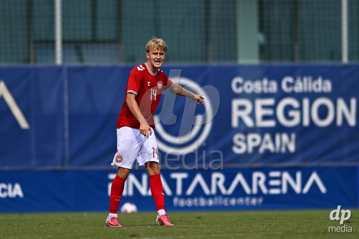 SAN PEDRO DEL PINATAR, SPAIN - OCTOBER 4: Philip Sondergaard of Denmark during the International Friendly match between Denmark U20 and USA U20 at Pinatar Arena on October 4, 2026 in San Pedro del Pinatar, Spain.