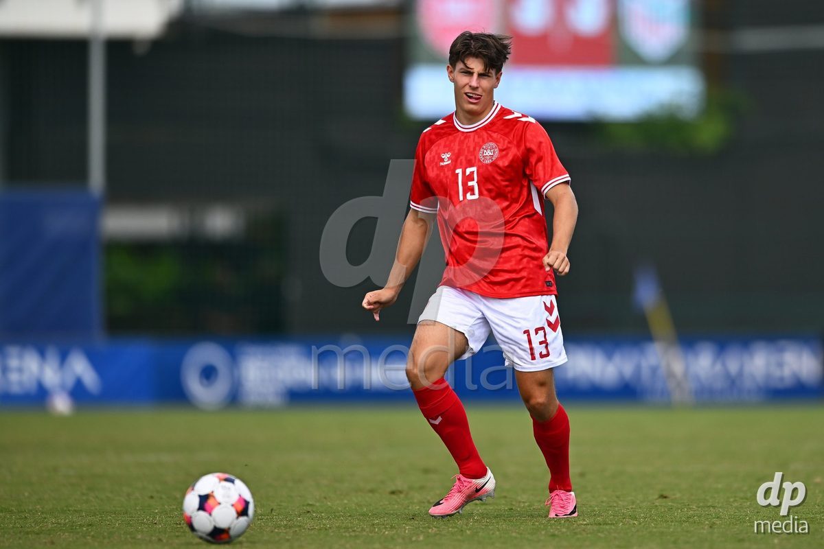 SAN PEDRO DEL PINATAR, SPAIN - OCTOBER 4: Magnus Andersen of Denmark during the International Friendly match between Denmark U20 and USA U20 at Pinatar Arena on October 4, 2026 in San Pedro del Pinatar, Spain.