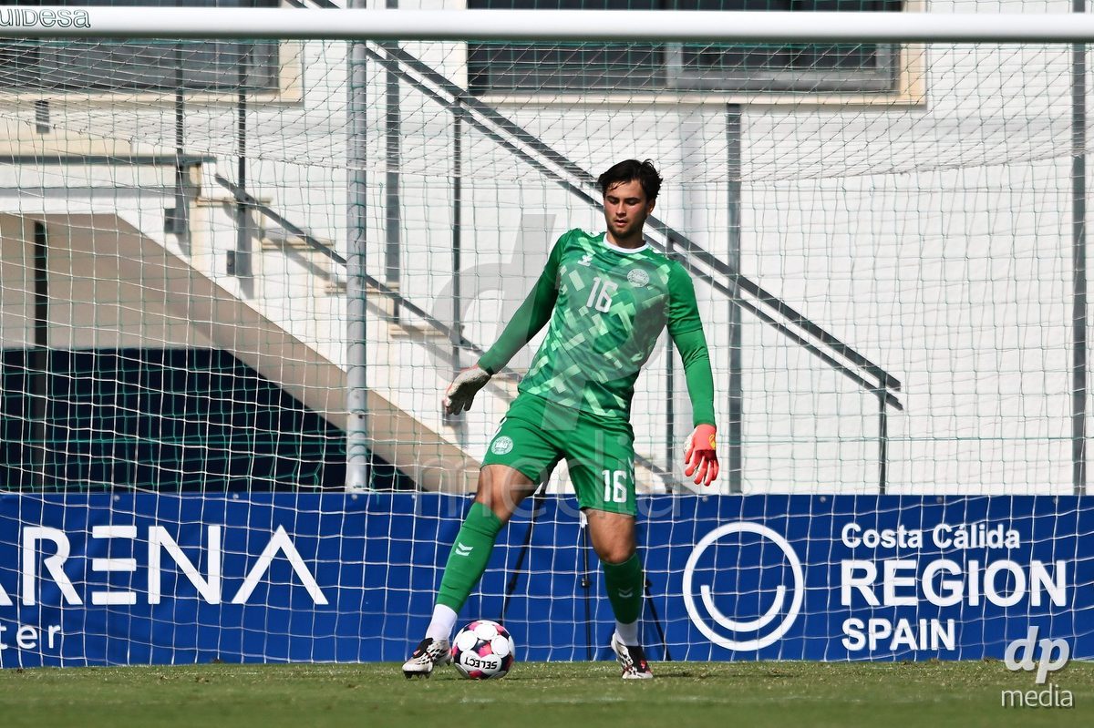 SAN PEDRO DEL PINATAR, SPAIN - OCTOBER 4: Oscar Buur Goalkeeper of Denmark during the International Friendly match between Denmark U20 and USA U20 at Pinatar Arena on October 4, 2026 in San Pedro del Pinatar, Spain.