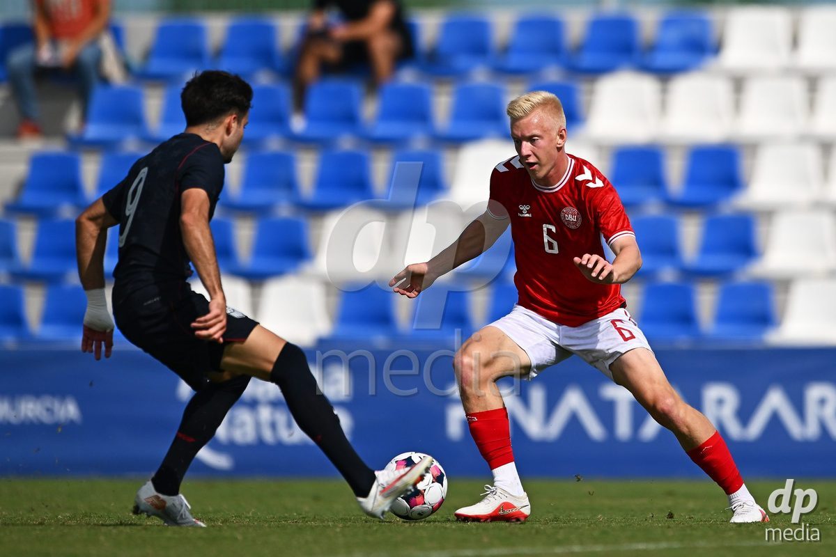 SAN PEDRO DEL PINATAR, SPAIN - OCTOBER 4: Laurits Pedersen of Denmark during the International Friendly match between Denmark U20 and USA U20 at Pinatar Arena on October 4, 2026 in San Pedro del Pinatar, Spain.