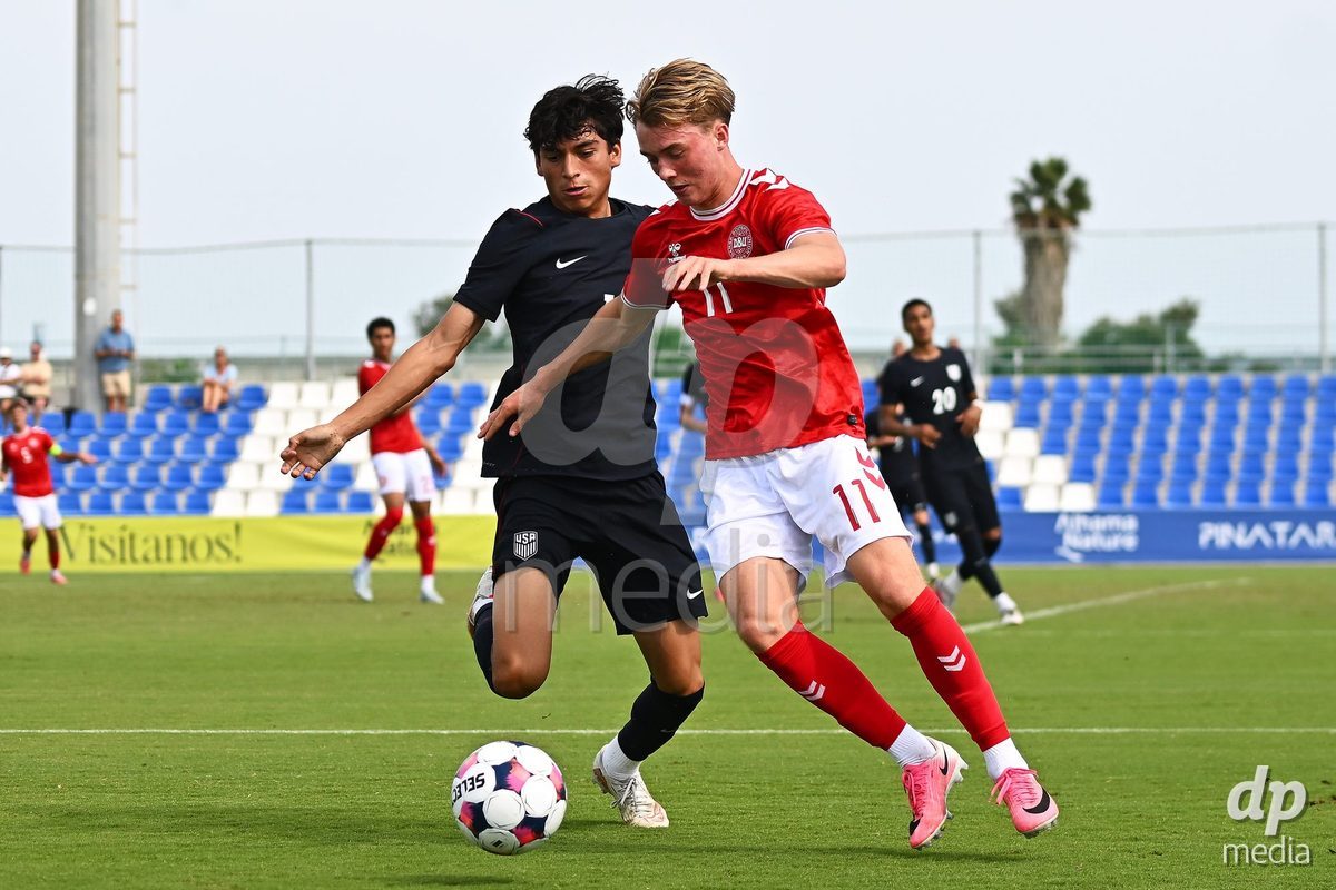 SAN PEDRO DEL PINATAR, SPAIN - OCTOBER 4: Hjalte Boe of Denmark during the International Friendly match between Denmark U20 and USA U20 at Pinatar Arena on October 4, 2026 in San Pedro del Pinatar, Spain.