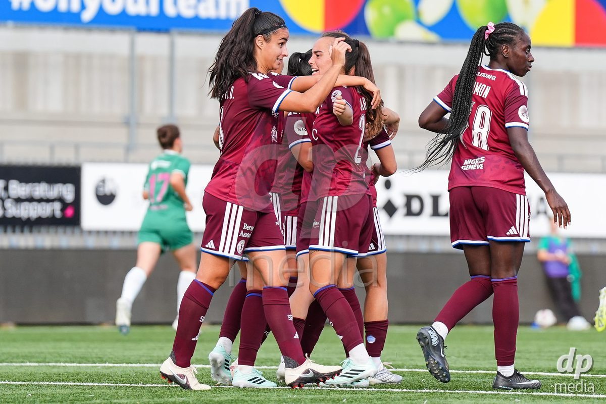WIL, SWITZERLAND - OCTOBER 4: Elodie Nakkach of Servette FC Chenois Feminin celebrates after scoring her teams second  goal during the AXA Women's Super League match between FC St. Gallen 1879 and Servette FC Chenois Feminin at Lidl Sportpark on October 4, 2026 in Wil, Switzerland.