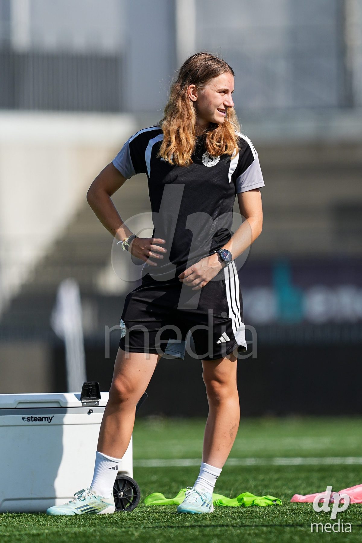 WIL, SWITZERLAND - OCTOBER 4: Staff member Emma Benne during the AXA Women's Super League match between FC St. Gallen 1879 and Servette FC Chenois Feminin at Lidl Sportpark on October 4, 2026 in Wil, Switzerland.