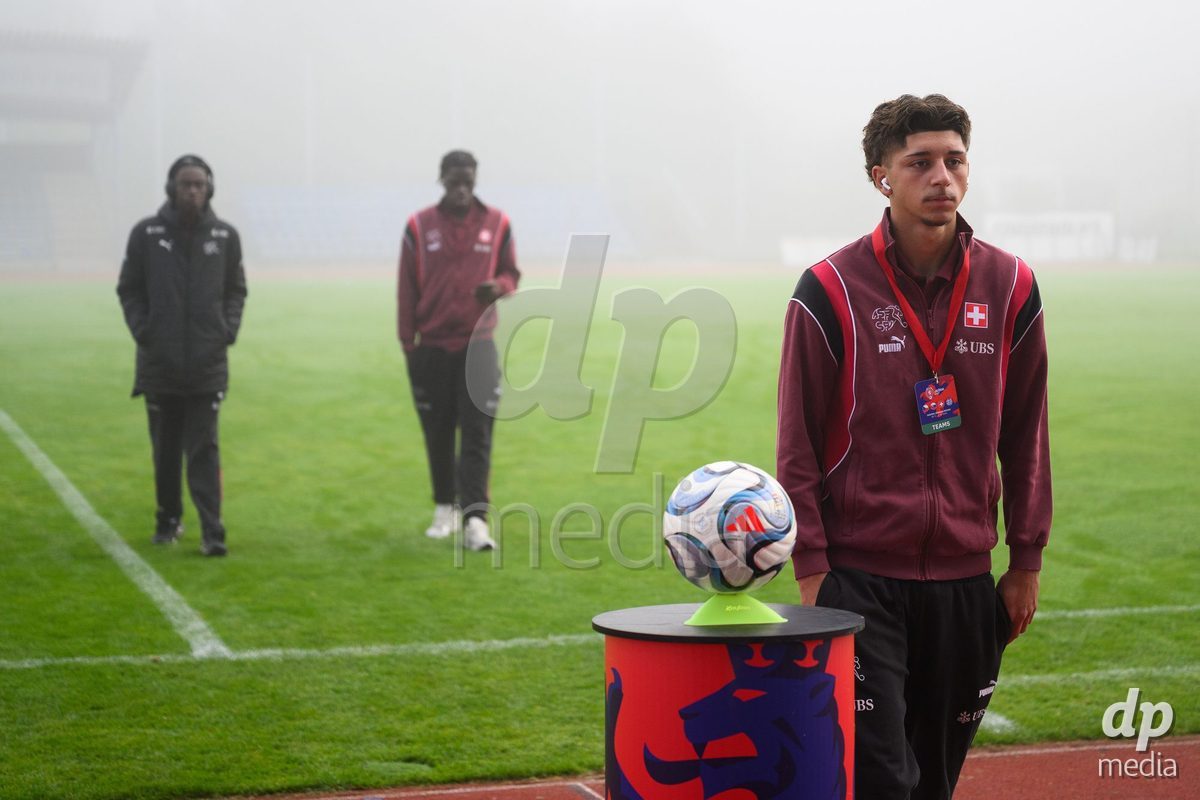 USTI NAD LABEM, CZECH REPUBLIC - OCTOBER 3:   during team's pitch inspection of the stadium before the International Friendly match between Slovakia and Switzerland on October 3, 2026 in Ustí nad Labem, Czech Republic.
