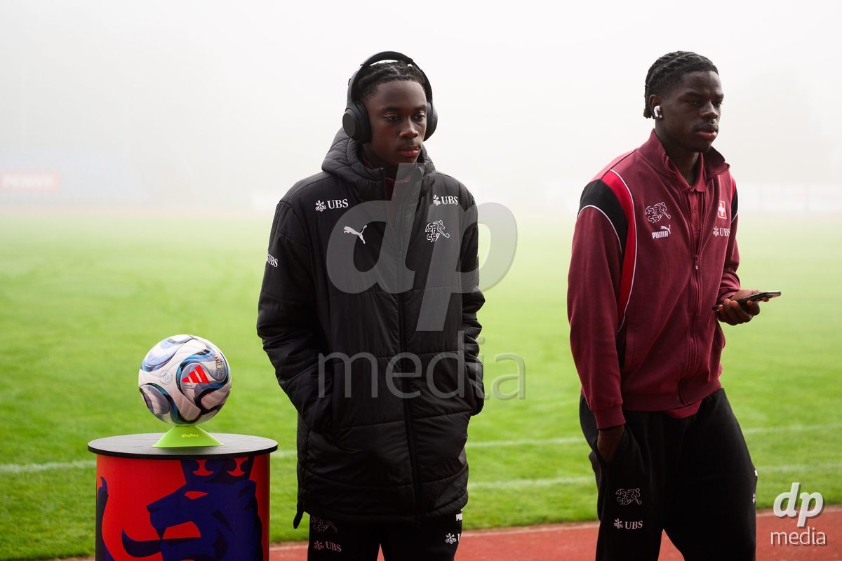 USTI NAD LABEM, CZECH REPUBLIC - OCTOBER 3:   during team's pitch inspection of the stadium before the International Friendly match between Slovakia and Switzerland on October 3, 2026 in Ustí nad Labem, Czech Republic.