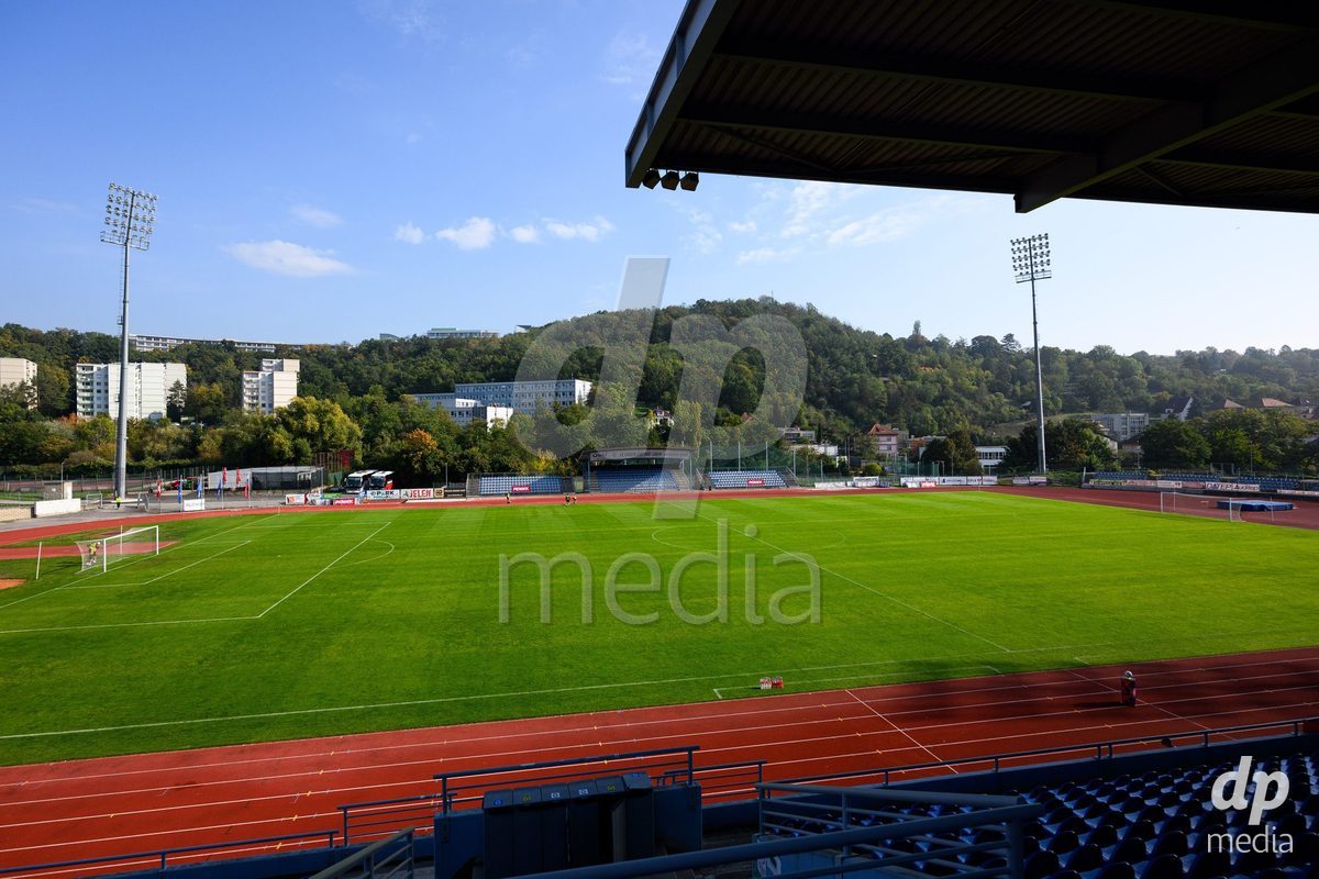 USTI NAD LABEM, CZECH REPUBLIC - OCTOBER 3: General views of the stadium before the International Friendly match between Slovakia and Switzerland on October 3, 2026 in Ustí nad Labem, Czech Republic.