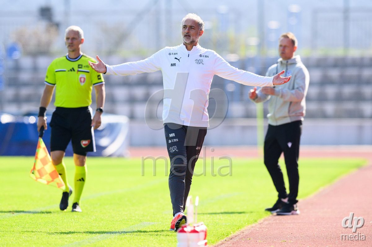 USTI NAD LABEM, CZECH REPUBLIC - OCTOBER 3: Coach of Switzerland Massimo Rizzo during the International Friendly match between Slovakia and Switzerland on October 3, 2026 in Ustí nad Labem, Czech Republic.