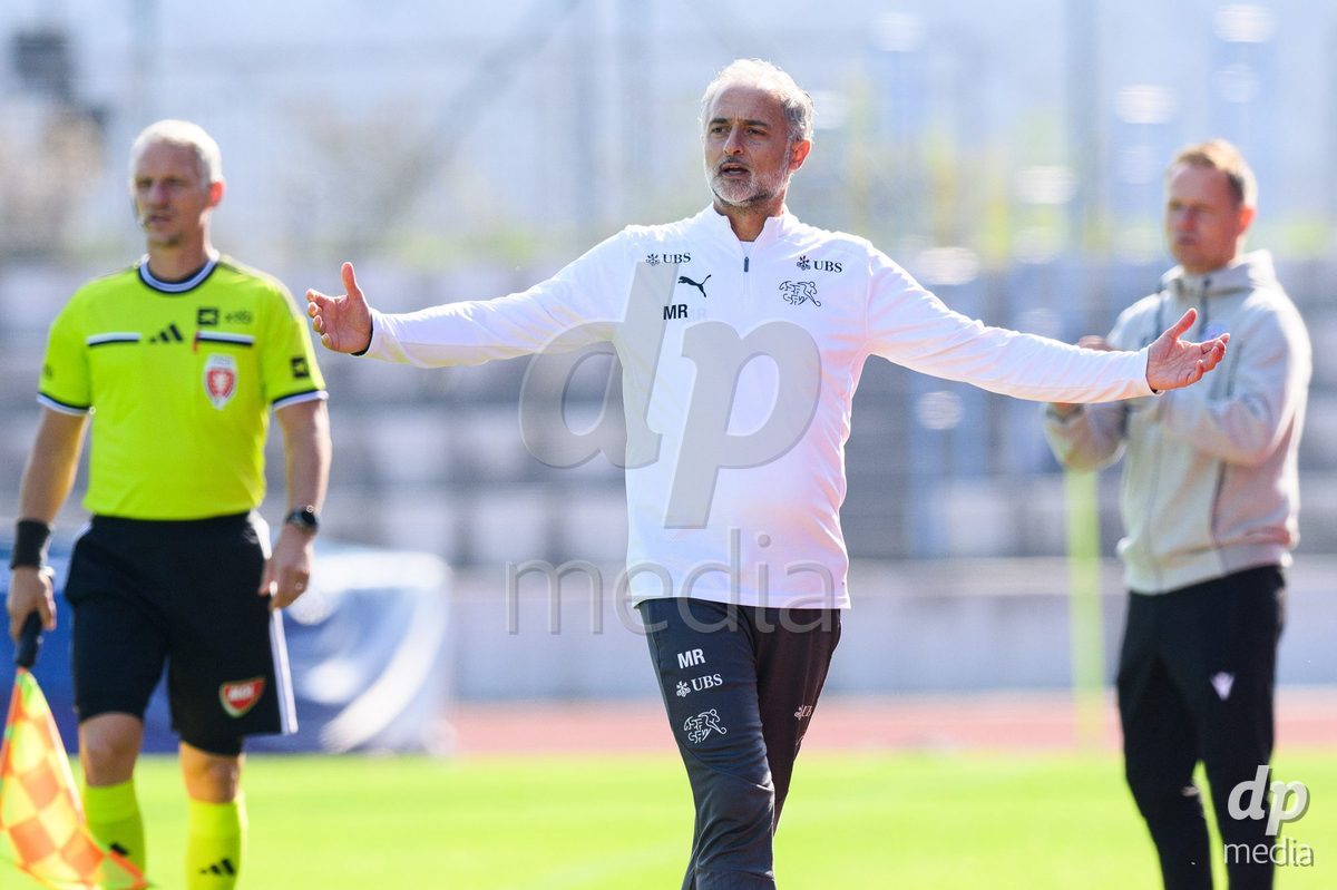 USTI NAD LABEM, CZECH REPUBLIC - OCTOBER 3: Coach of Switzerland Massimo Rizzo during the International Friendly match between Slovakia and Switzerland on October 3, 2026 in Ustí nad Labem, Czech Republic.
