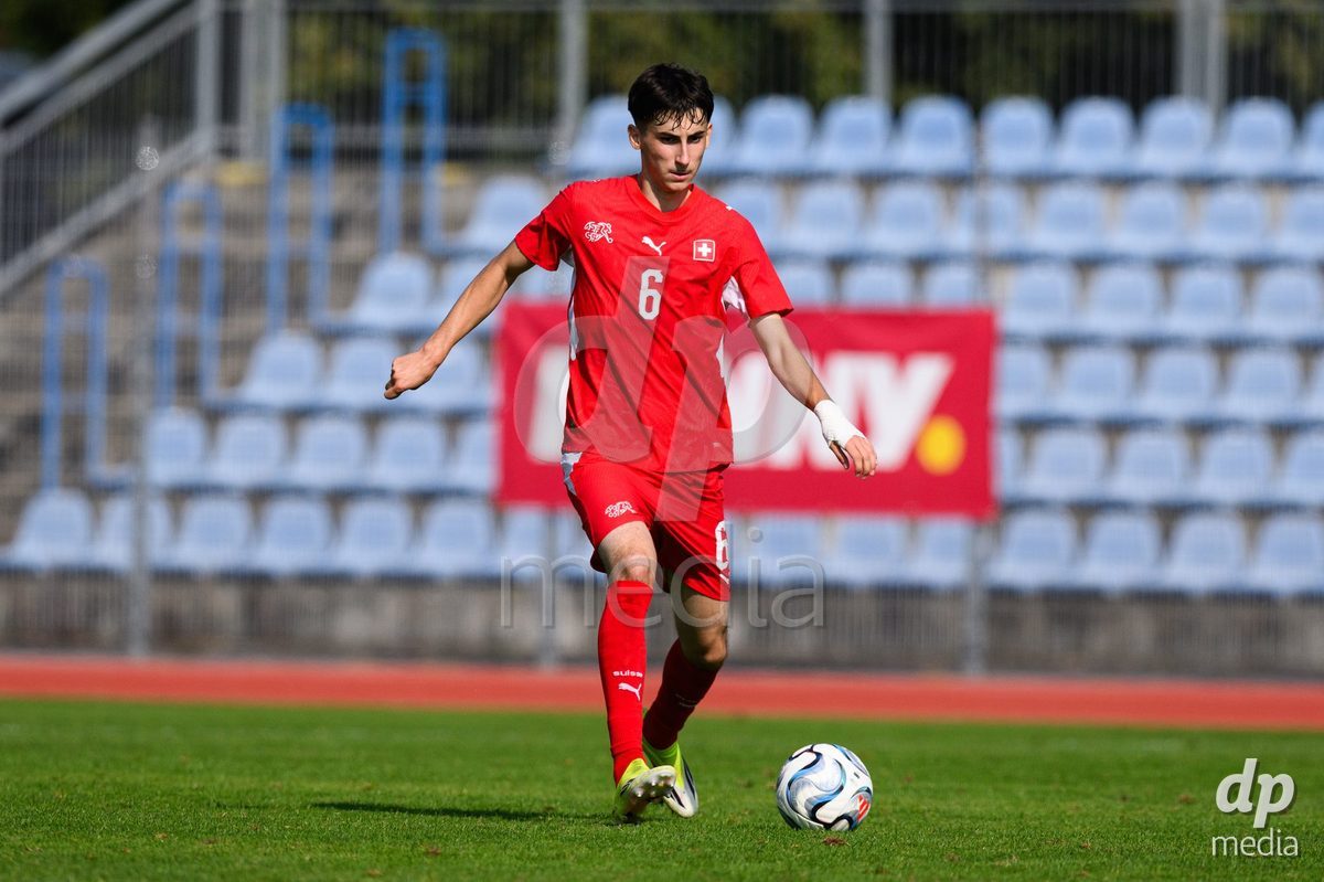 USTI NAD LABEM, CZECH REPUBLIC - OCTOBER 3: Aldin Smajic of Switzerland during the International Friendly match between Slovakia and Switzerland on October 3, 2026 in Ustí nad Labem, Czech Republic.