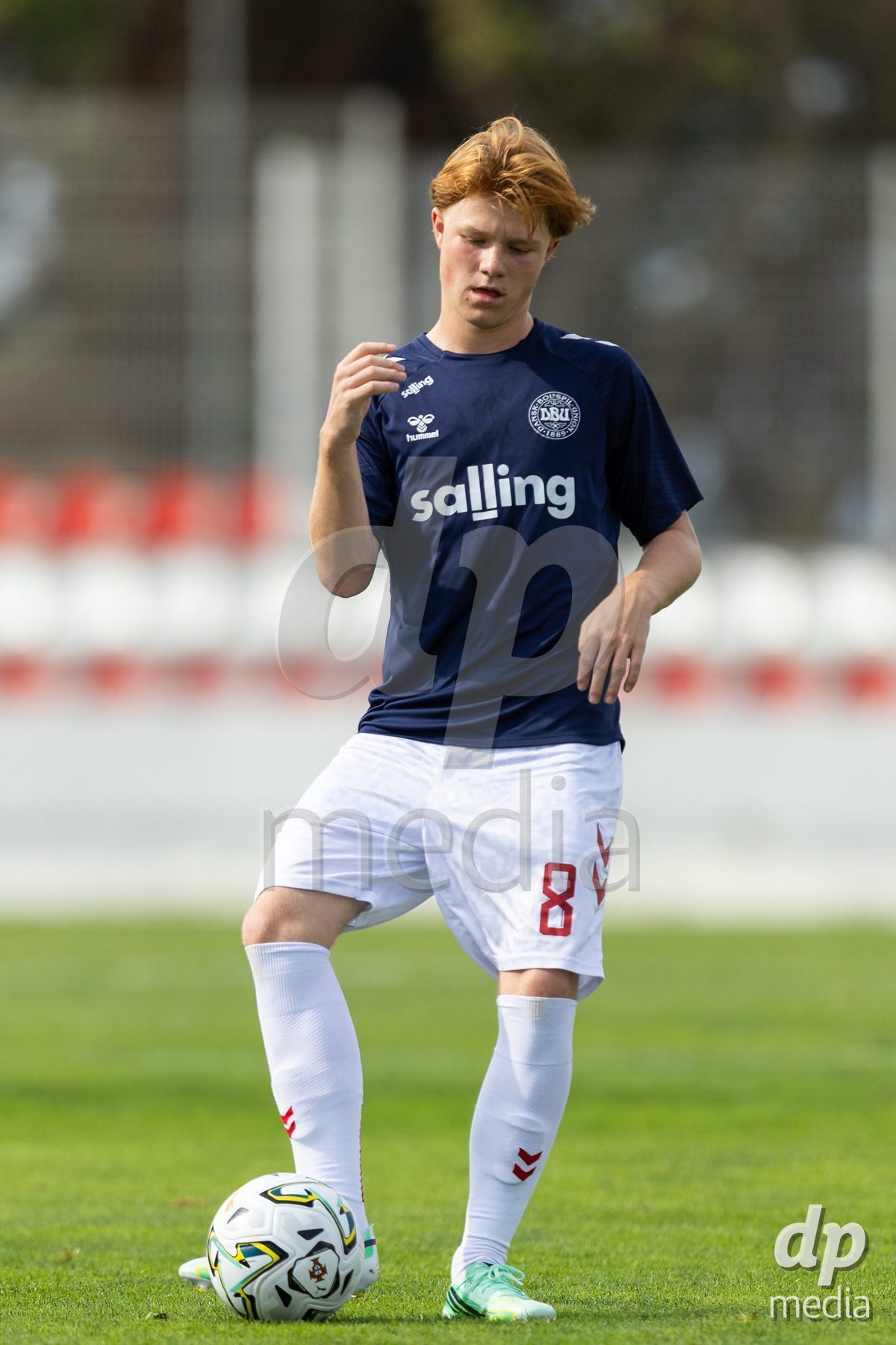 SANTAREM, PORTUGAL - OCTOBER 3: Albert K. Nielsen during warming before the International Friendly match between Denmark U16 and Turkiye U16 at Campo Cha das Padeiras on October 3, 2026 in Santarem, Portugal.