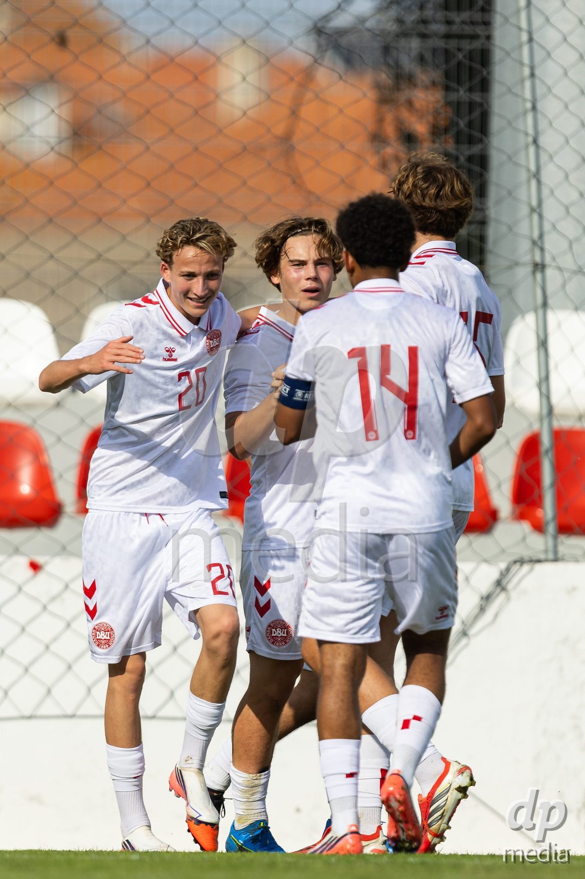 SANTAREM, PORTUGAL - OCTOBER 3: Player celebrating his goal during the International Friendly match between Denmark U16 and Turkiye U16 at Campo Cha das Padeiras on October 3, 2026 in Santarem, Portugal.