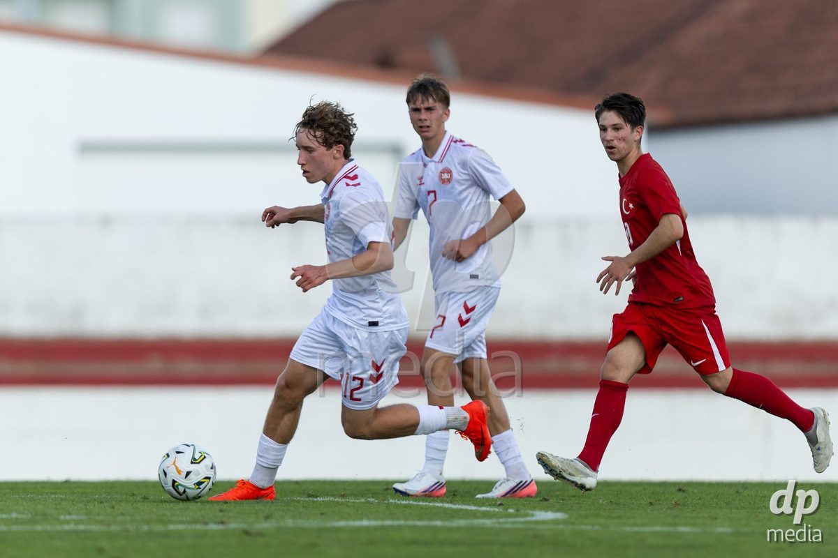 SANTAREM, PORTUGAL - OCTOBER 3: August Termansen during the International Friendly match between Denmark U16 and Turkiye U16 at Campo Cha das Padeiras on October 3, 2026 in Santarem, Portugal.