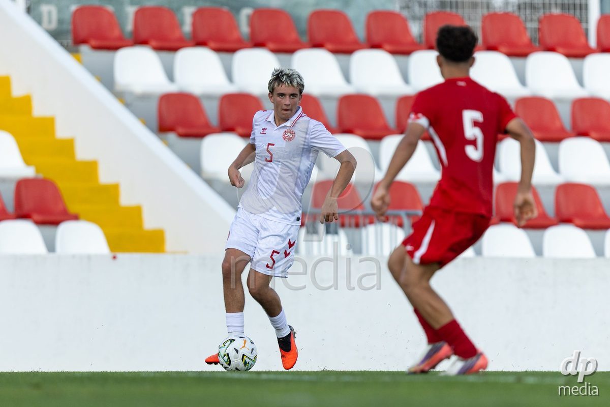 SANTAREM, PORTUGAL - OCTOBER 3: Nikolaj Vestergaard during the International Friendly match between Denmark U16 and Turkiye U16 at Campo Cha das Padeiras on October 3, 2026 in Santarem, Portugal.