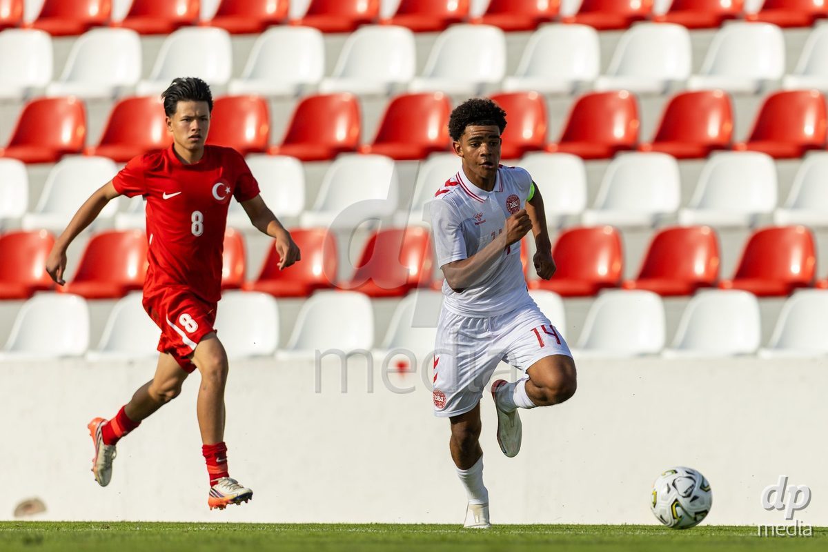 SANTAREM, PORTUGAL - OCTOBER 3: Malte Musenene during the International Friendly match between Denmark U16 and Turkiye U16 at Campo Cha das Padeiras on October 3, 2026 in Santarem, Portugal.