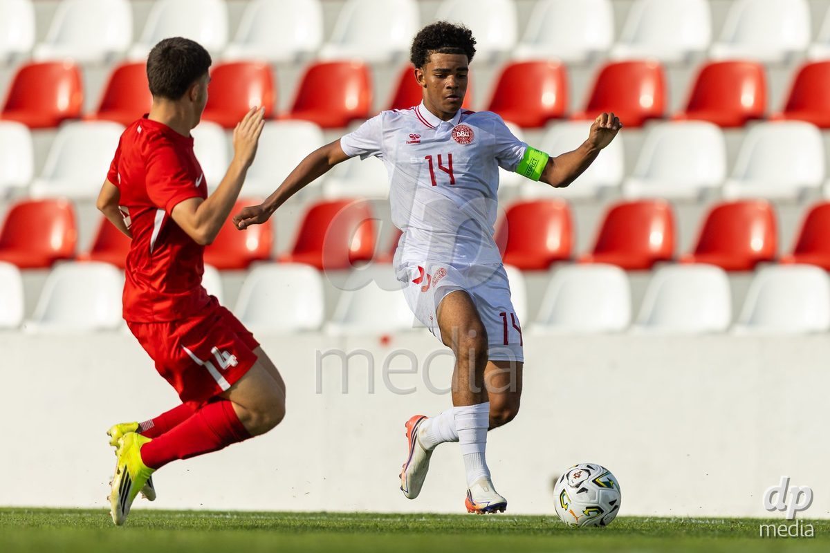 SANTAREM, PORTUGAL - OCTOBER 3: Malte Musenene during the International Friendly match between Denmark U16 and Turkiye U16 at Campo Cha das Padeiras on October 3, 2026 in Santarem, Portugal.