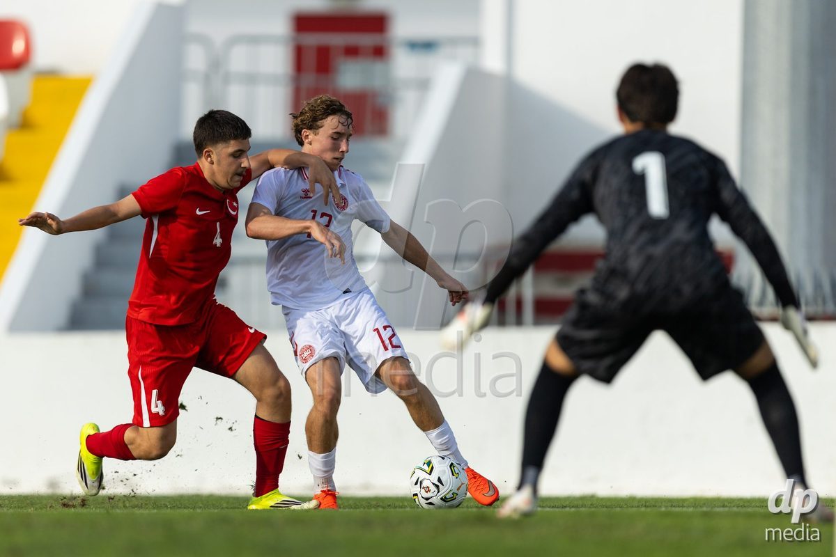 SANTAREM, PORTUGAL - OCTOBER 3: August Termansen during the International Friendly match between Denmark U16 and Turkiye U16 at Campo Cha das Padeiras on October 3, 2026 in Santarem, Portugal.